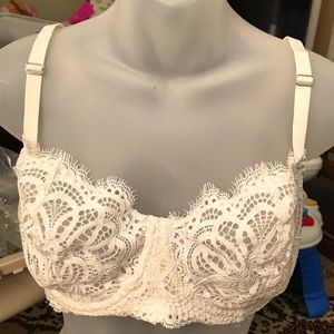 Victoria Secret bra great condition cream color see thru . 38 DD.. Underwire